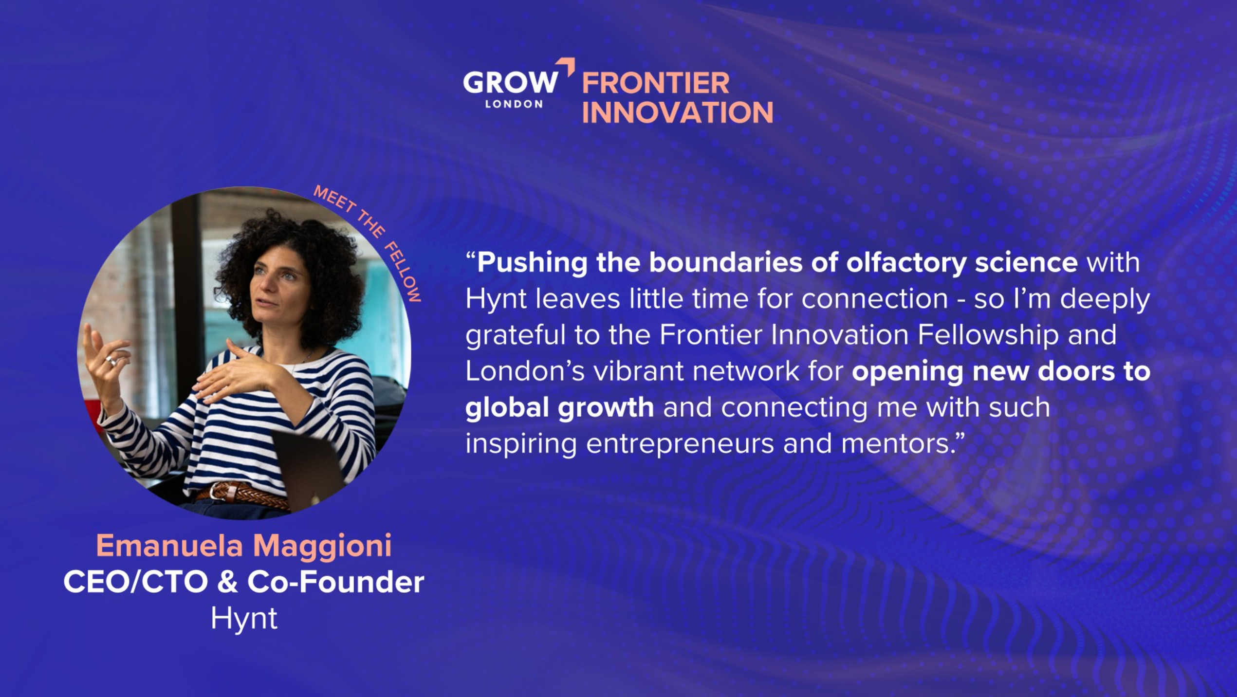 Ema quote about what the Frontier Innovation Fellowship means to her and Hynt